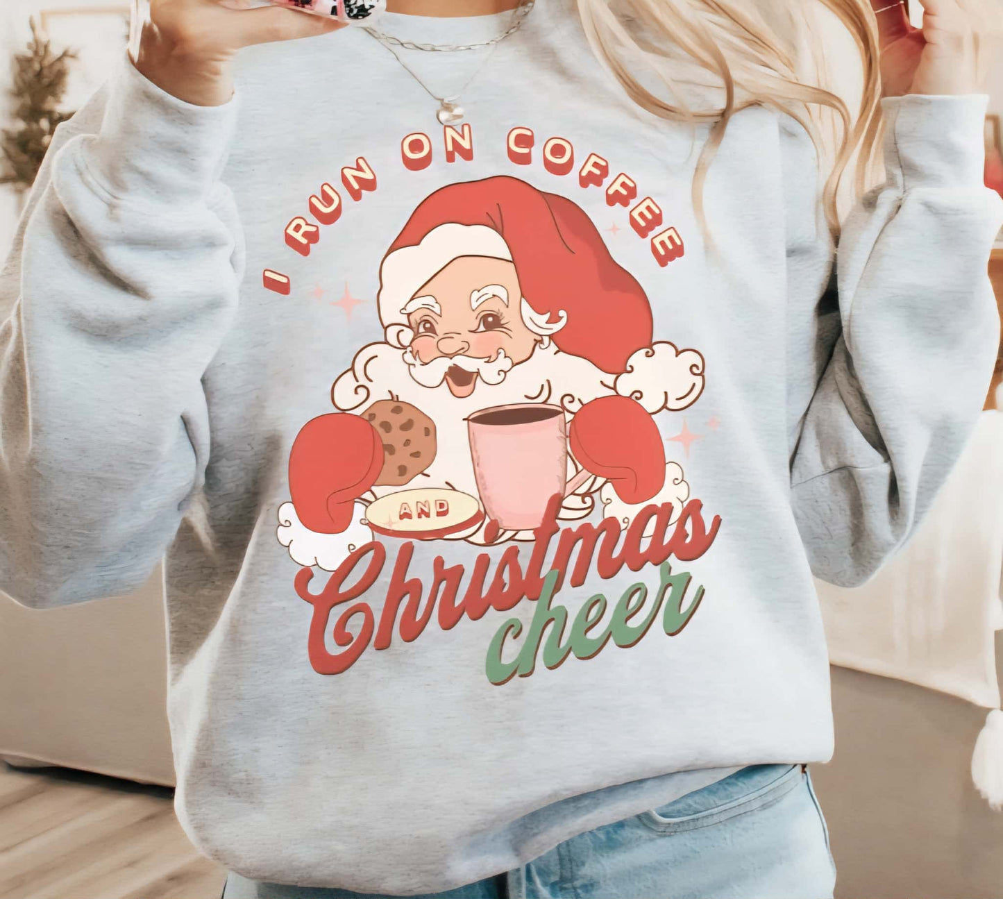 COFFE + SANTA HOLIDAY SWEATSHIRT